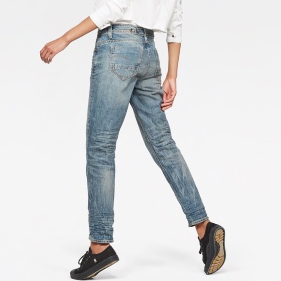 G-STAR  BOYFRIEND MEDIUM BLUE WASHED JEANS -24 - Picture 2 of 16